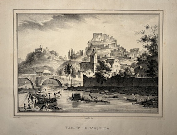 De Luise Luigi Veduta dell'Aquila 1838 Napoli 